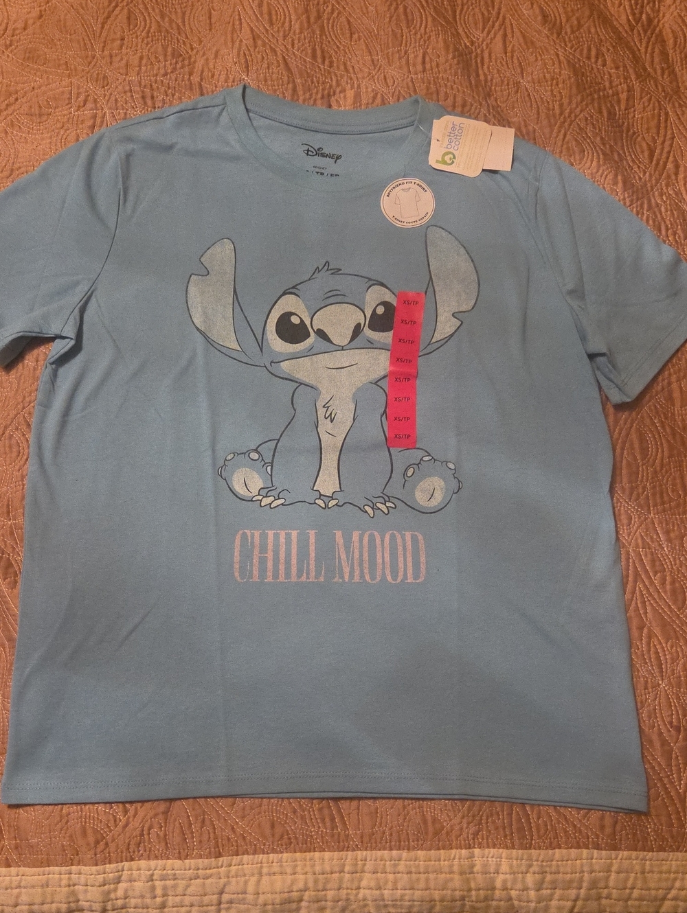 Disney Light Blue Stitch 'Chill Mood' Graphic Tee